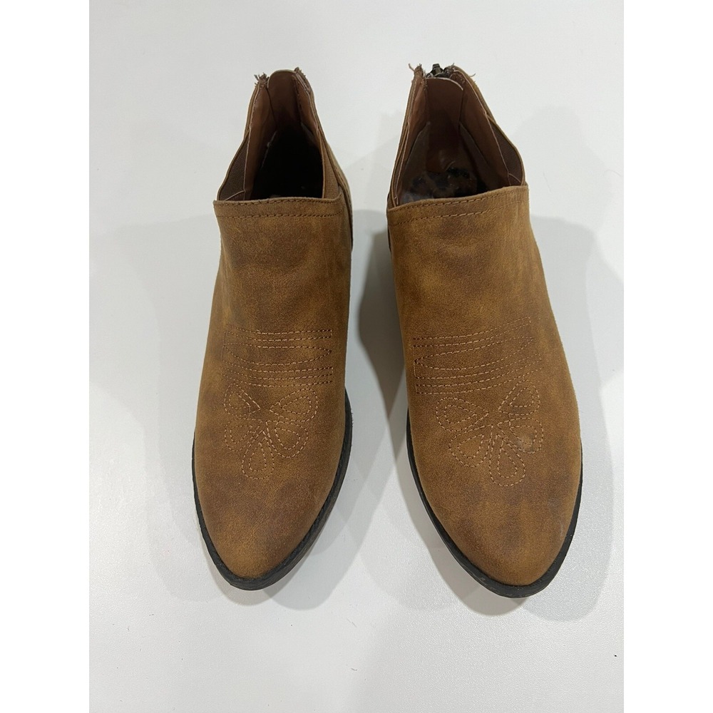 Cat & Jack Women's Western Style Ankle Boots Caramel Brown Cowboy Size 6